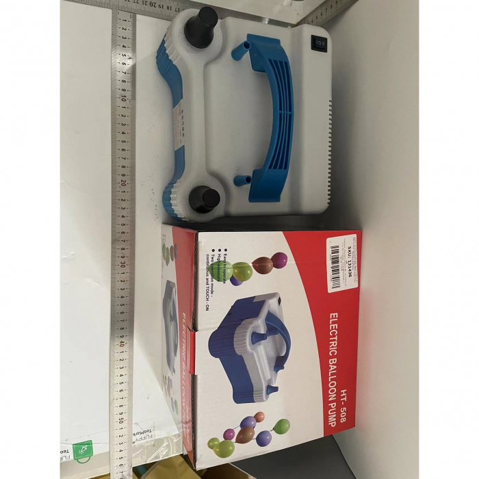 Pompa Electrica de Umflat Baloane, Flippy, cu Doua Iesiri, 220V, Putere 700W, Accesorii petrecere, Albastru-Gri [2]