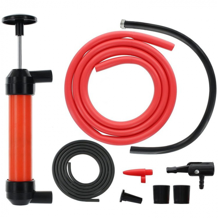 Pompa Manuala pentru Combustibil, Flippy, Pompa pentru Lichide, din Plastic Rezistent, Debit 5L per minut, 23 × 20 × 3 cm, 380 gr, Rosu [2]
