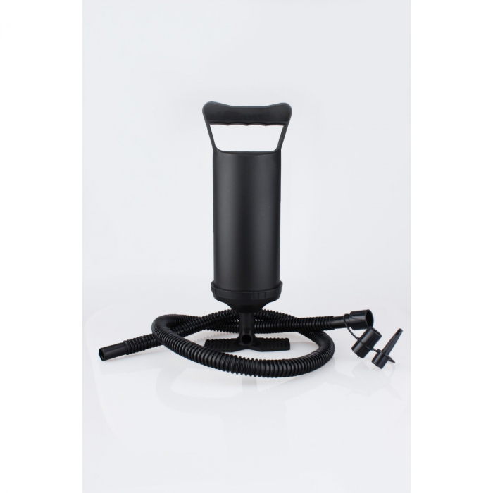 Pompa manuala pentru umflat obiecte gonflabile , colace , saltele , cu 3 adaptori pentru interconectare si furtun, negru, Flippy [8]