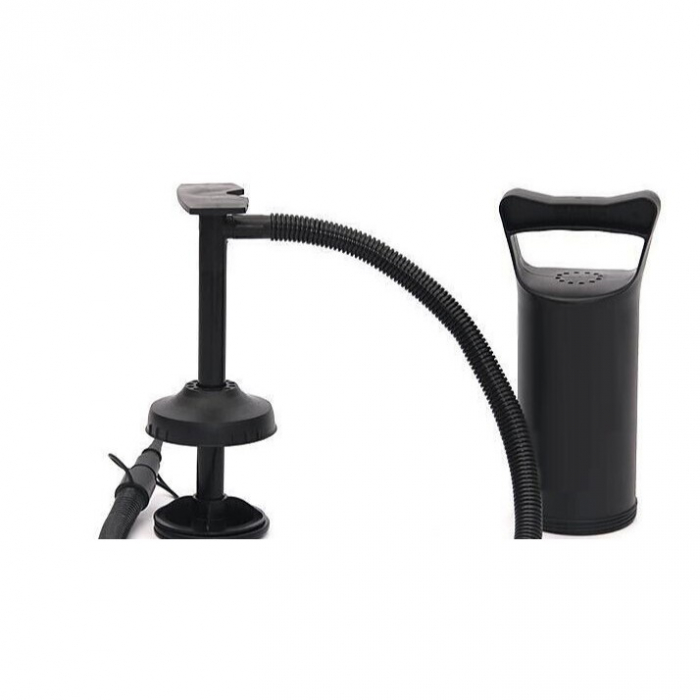 Pompa manuala pentru umflat obiecte gonflabile , colace , saltele , cu 3 adaptori pentru interconectare si furtun, negru, Flippy [4]