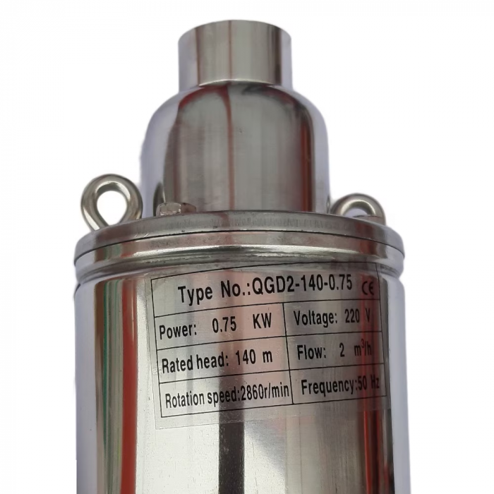 Pompa submersibila cu ulei, QGD2-140-0.75, 750 W, 140 m inaltime, 2 mc/h, 1" [2]