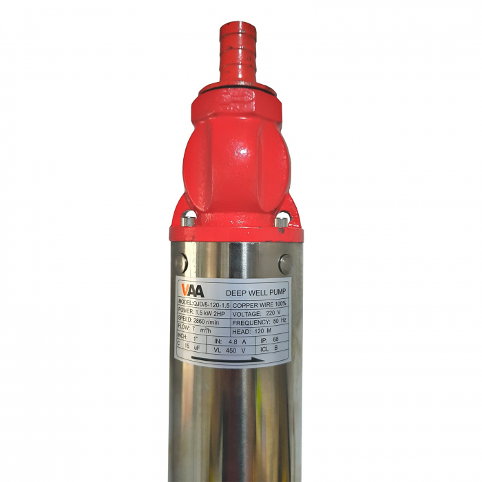 Pompa submersibila de mare adancime, VAA QJD120-1.5, 1500 W, 8 turbine, 15 m cablu [3]