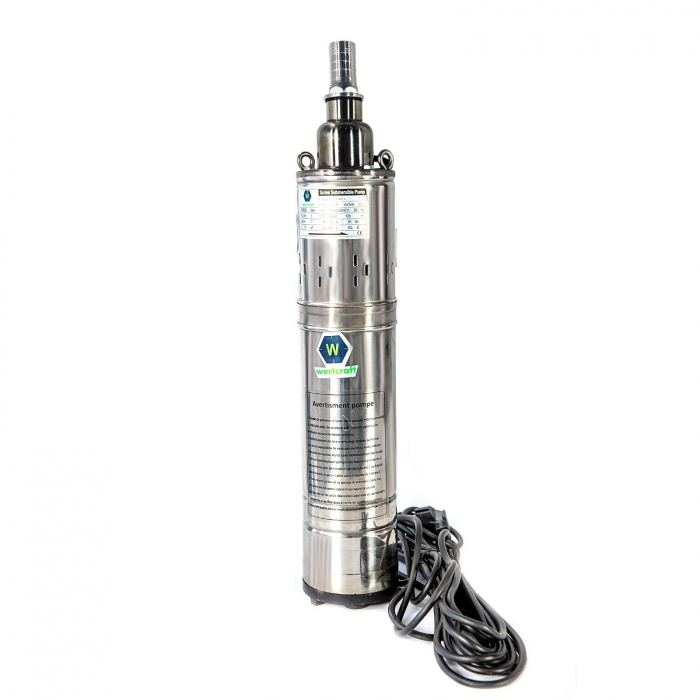 Deteriorat!! pompa submersibila Wertcraft, cap inox, pentru apa curata, 1.1 kW, 3 m³/h, 15 m cablu, racord 1", inaltime refulare 120 m [3]