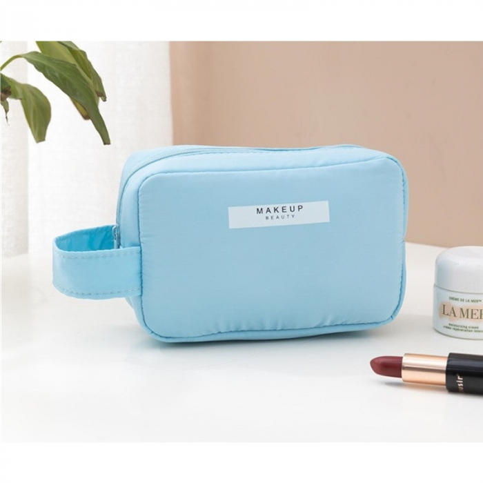 Portfard, Flippy, cu Maner, Material Impermeabil, pentru Cosmetice, 16 x 11 x 7 cm, Albastru [4]