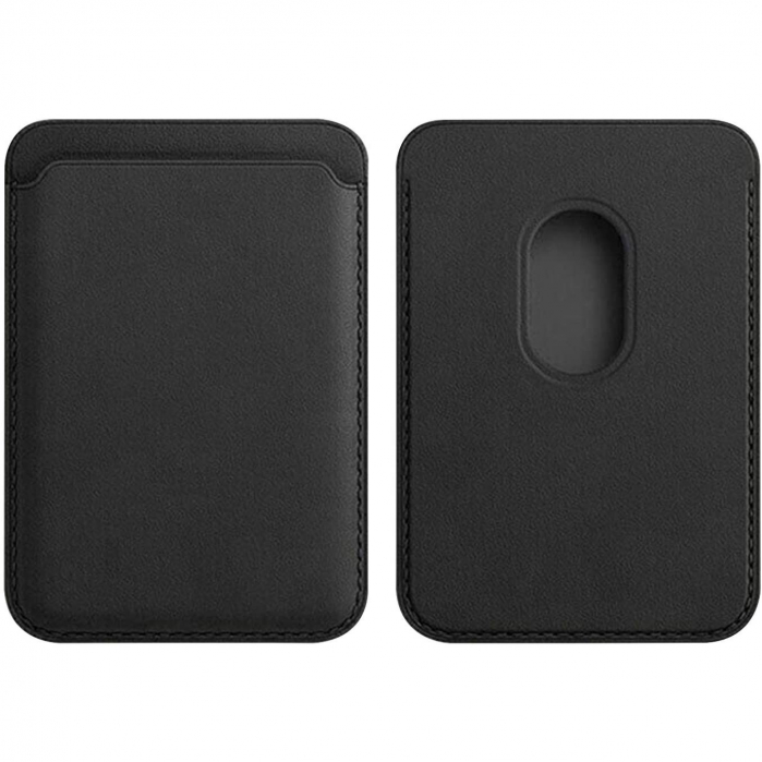 Portofel Flippy MagSafe piele pentru carduri compatibil cu Apple iPhone 12/12 Mini/12 Pro/12 Pro Max, Negru [4]