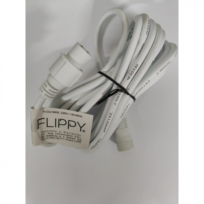 Prelungitor, Flippy, cauciuc, 220 volti, 5 metri, fir alb [2]