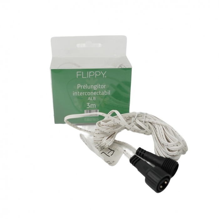 Prelungitor Instalatie Luminoasa, Flippy, 3 m, 230V, Fir Alb [1]