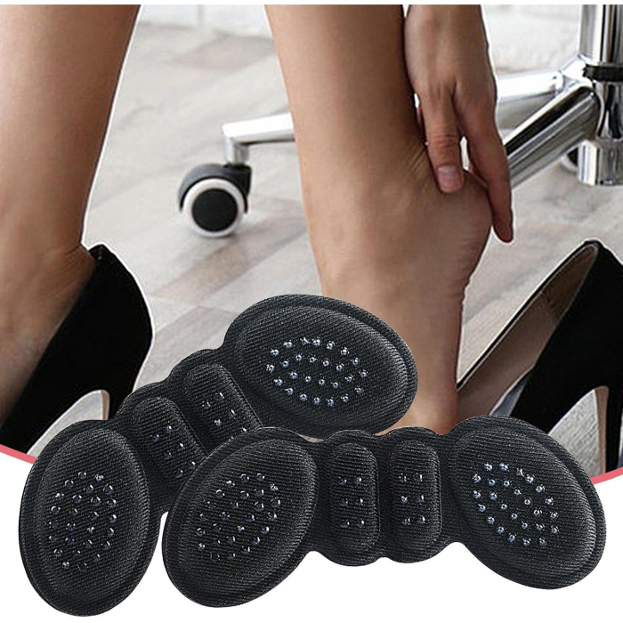 Set 2 Branturi cu Pernute pentru Calcai, Flippy, Suport Interior pentru Incaltaminte, Marime Universala, Aderent pe Piele, Negru [4]