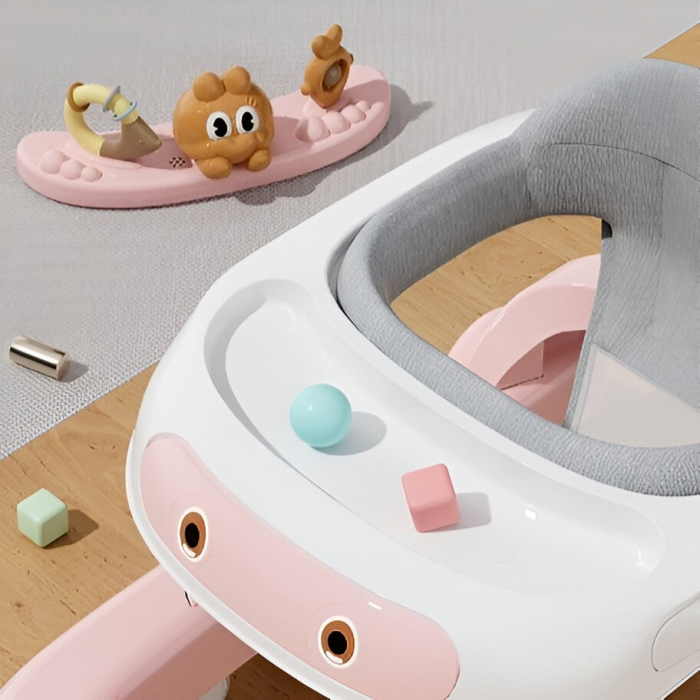 Lichidare Premergator Multifunctional cu Roti Flippy, Model Iepuras, Inaltime Ajustabila, Tavita, Muzica, Lumini, 66x59x41 cm, Roz [3]