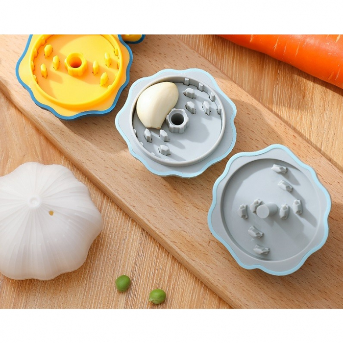 Presa Manuala pentru Usturoi, Flippy, Model Usturoi, 7 x 7.5 cm, din Plastic, Albastru Deschis [6]