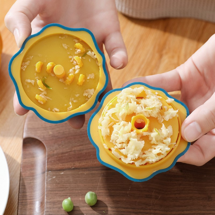 Presa Manuala pentru Usturoi, Flippy, Model Usturoi, 7 x 7.5 cm, din Plastic, Albastru Inchis [4]