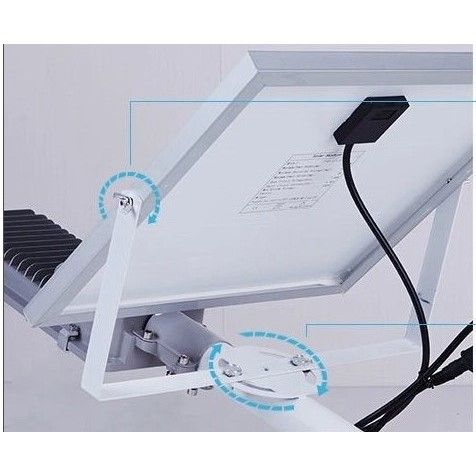 Proiector LED pentru stalp, casa, perete cu suport metalic inclus, Flippy, 38,5 cm x 14,2 cm, Rezistent la Apa IP65, cu Panou Solar, 240 COB LED, 100 W, Senzor de lumina, Timer, cu Telecomanda, intens [5]