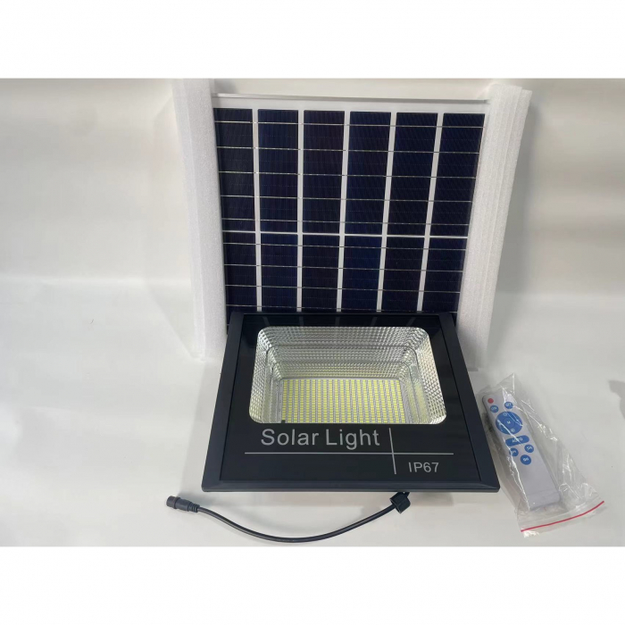 Proiector LED SMD 500W cu incarcare solara Flippy, panou solar, cu telecomanda, suport prindere, material ABS, 18AH, 400 LED-uri, temperatura culoare 6500k, 32x26x9 cm, negru [7]