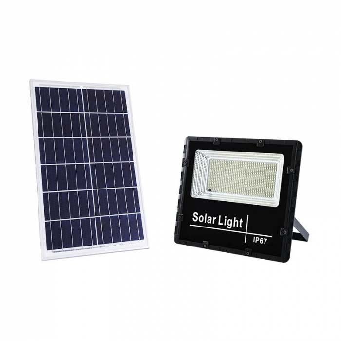 Proiector LED SMD 65W cu incarcare solara Flippy, panou solar, cu telecomanda, suport prindere, material ABS, 3AH, 114 LED-uri, 271Lm, 20x15 cm, negru [5]