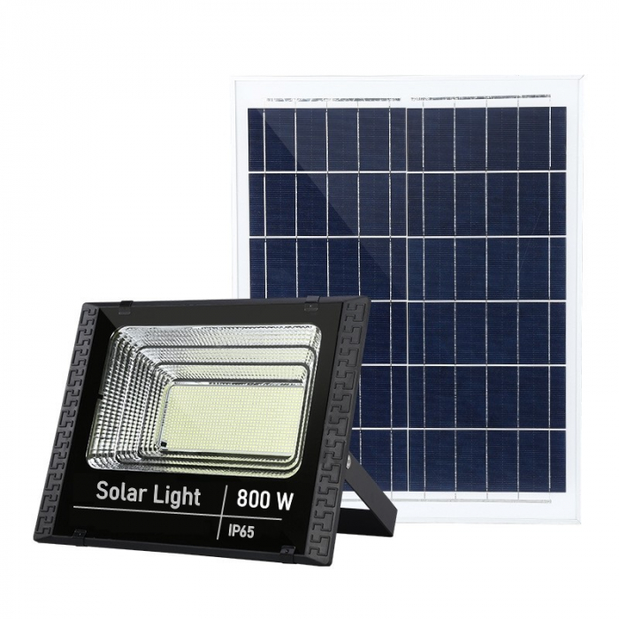 Proiector LED SMD 300W cu incarcare solara Flippy, panou solar, cu telecomanda, suport prindere, material ABS, 14AH, 1032 LED-uri, 5 m cablu inclus, 1019Lm, 36x32 cm, negru [1]