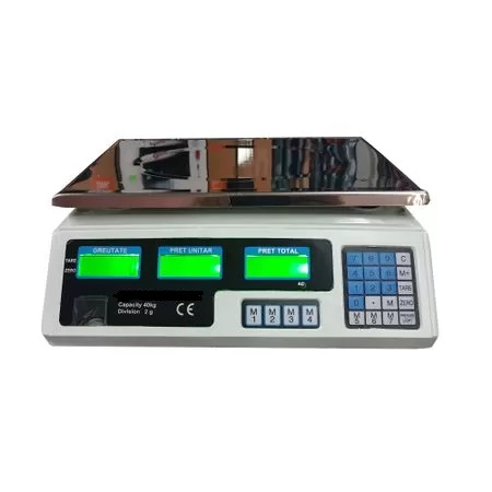 Cantar electronic Wertcraft digital, 40 kg, functii multiple, display led, platan inox [2]