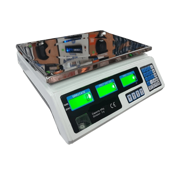 Cantar electronic Wertcraft digital, 40 kg, functii multiple, display led, platan inox [3]