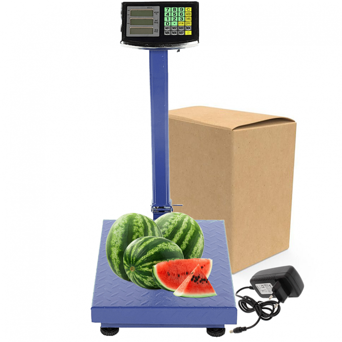 Cantar electronic Wertcraft 350Kg cu Display, cu acumulator, brat rabatabil, picioare ajustabile, fisaj LCD, otel inoxidabil [2]