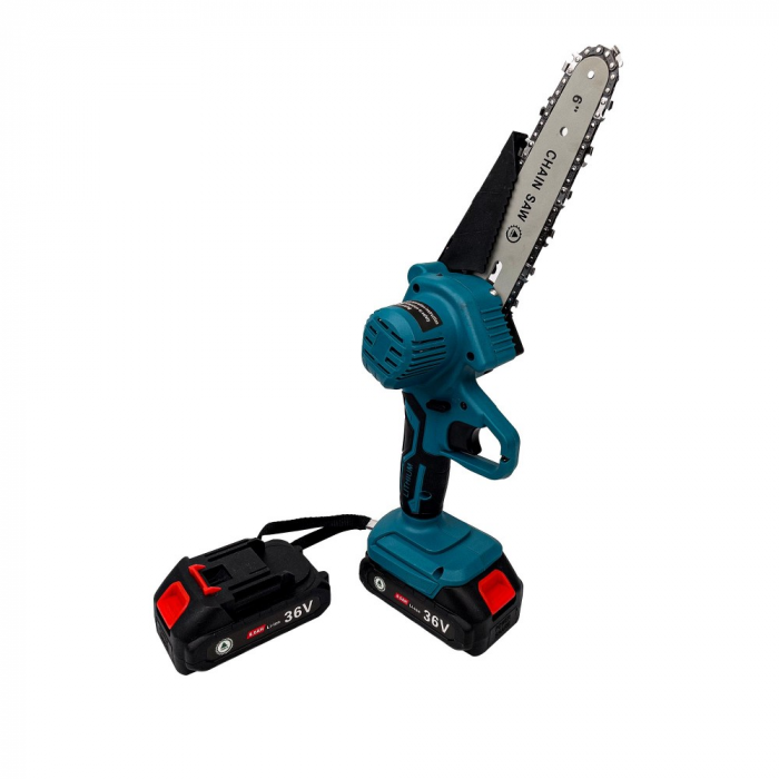Mini fierastrau Taiga, 2 acumulatori, 36V, 8Ah, rezervor ulei, sistem ungere lant, lama 20 cm [2]