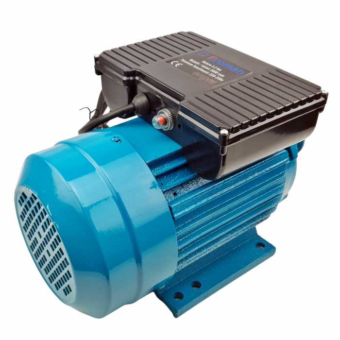 * Promo * Motor electric monofazat Broman, 2200 W, 3000 rpm, 2 condensatori, corp fonta [2]
