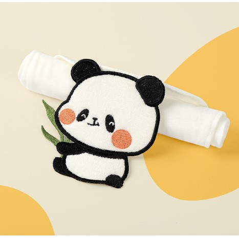 Prosop Absorbant, Flippy, din Bumbac, pentru Bebelusi, 19x28 cm, Model Panda, Alb [1]