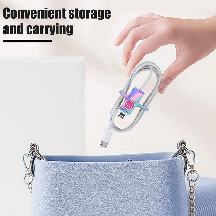 Protectie cablu USB, din silicon, model 2, multicolor [3]