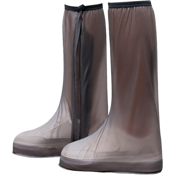 Protectie Incaltaminte pentru Ploaie si Noroi, Flippy, Impermeabila, Talpa Antiderapanta, cu Fermoar si Capsa, Inaltime 40 cm, Marime XXXL 44-45, Maro [4]