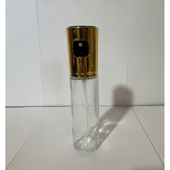 Pulverizator Ulei, Otet, Flippy, din Sticla, 100 ml, Reincarcabil, 18.3 x 4.3 cm, Capac Lucios, Auriu [6]