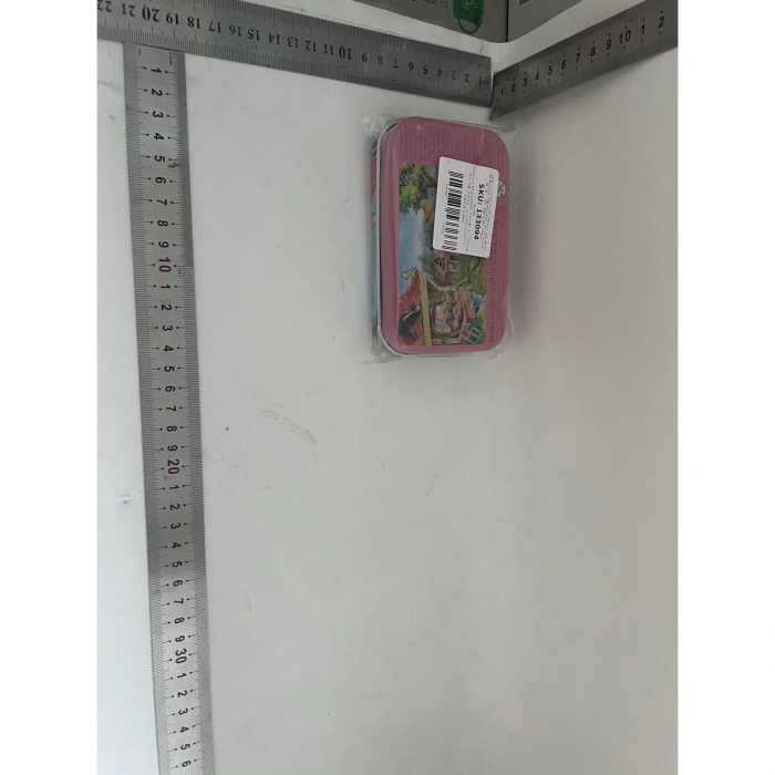 Puzzle 60 de Piese din Lemn in Cutie Metalica, Flippy, Model Cei Trei Purcelusi, Educativ, Dezvoltare Abilitati Cognitive, pentru Prescolari, 22.5x13.5 cm, Multicolor [2]