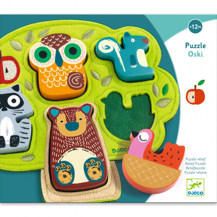 Puzzle din lemn si fetru Oski, Djeco [3]