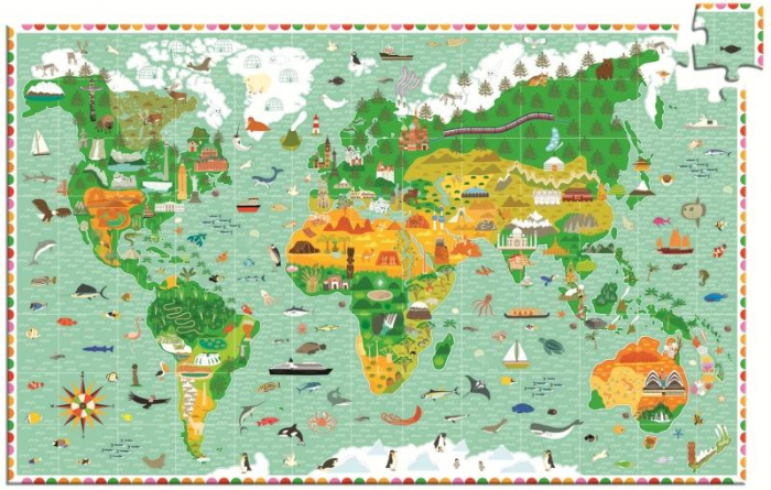 Puzzle observatie In jurul lumii, Djeco [1]