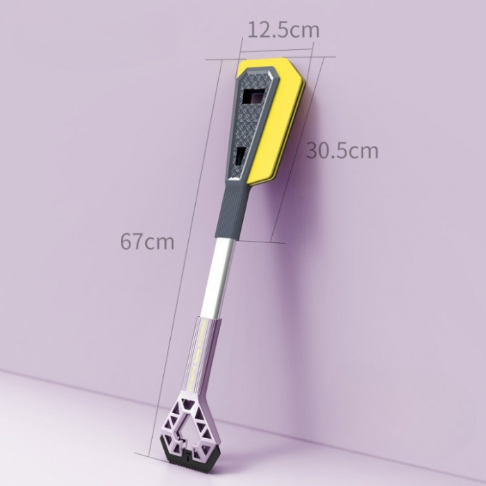 Racleta Auto pentru Zapada cu Doua Capete, Flippy, Universala, Deszapezire Masina, cu Maner Lung, Ergonomica, Detasabila, pentru Geamuri si Caroserie, Usor de Utilizat, 67x12.5 cm, Mov [3]
