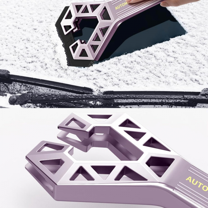 Racleta Auto pentru Zapada cu un Capat, Flippy, Universala, Deszapezire Masina, cu Maner, Ergonomic, Detasabila, pentru Geamuri si Caroserie, Usor de Utilizat, 23.5x4.3 cm, Mov [6]