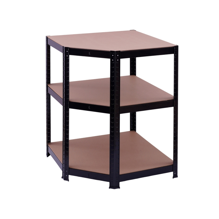 Raft de colt negru 70x45x180 cm pentru depozitare ROTOR [4]
