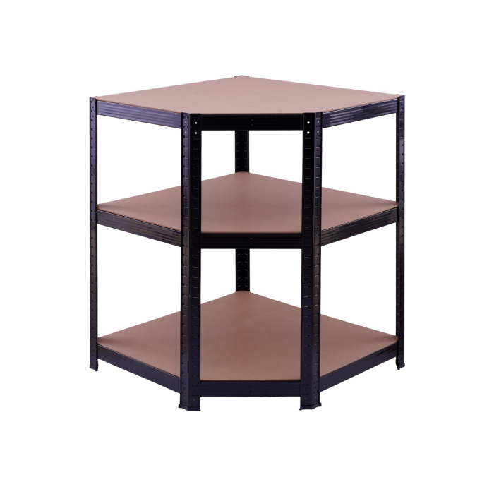 Raft de colt negru 70x45x180 cm pentru depozitare ROTOR [5]