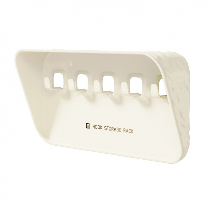 Raft de Depozitare cu Carlig, Flippy, Pentru Chei, Bijuterii, 20.3 x 4.6 x 10.3 cm, Alb [4]