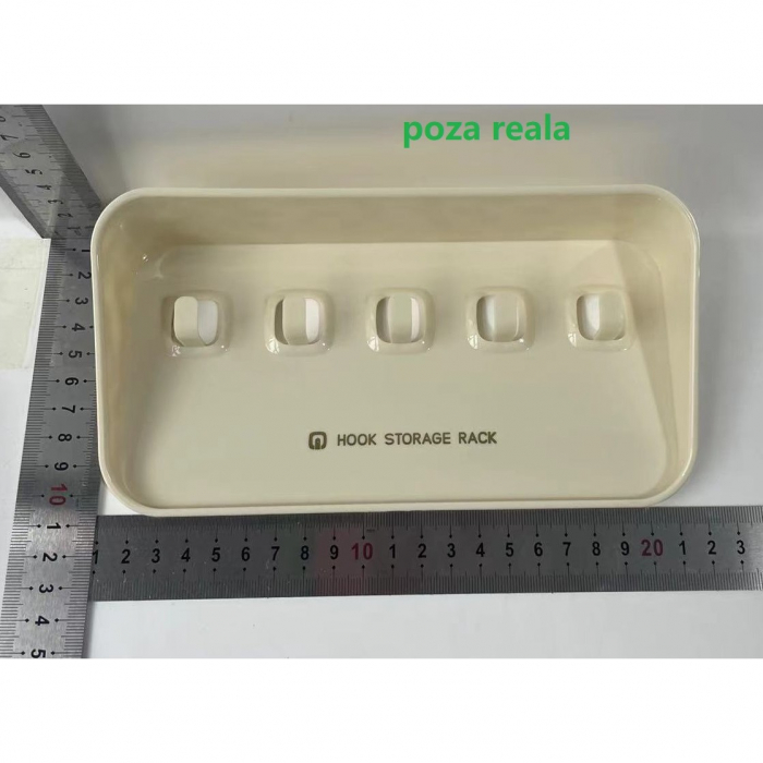 Raft de Depozitare cu Carlig, Flippy, Pentru Chei, Bijuterii, 20.3 x 4.6 x 10.3 cm, Alb [2]