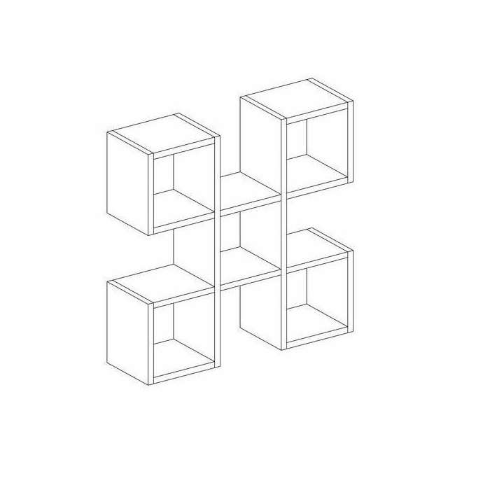 Raft de perete geometric Nora, 67.2x19.5x67.2 cm [5]