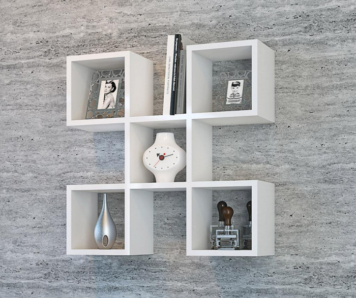Raft de perete geometric Nora, 67.2x19.5x67.2 cm [2]