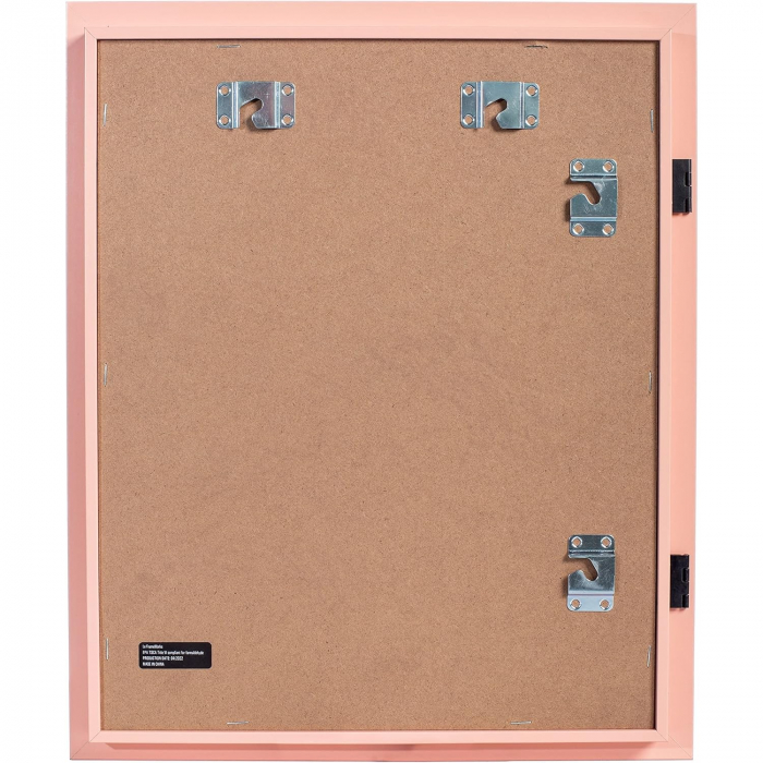 Rama Foto Flippy, cu Magnet, din Lemn, cu Spatiu Pentru Depozitare, Pentru Desene si Picturi A4, Sticla Securizata, Rama MDF, 21x30 cm, Roz [3]