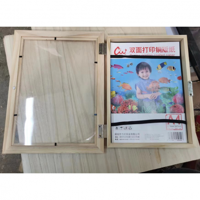 LICHIDARE Rama Foto Flippy, din Plastic, cu Spatiu Pentru Depozitare, Pentru Desene si Picturi A4, Sticla Securizata, Maro [3]