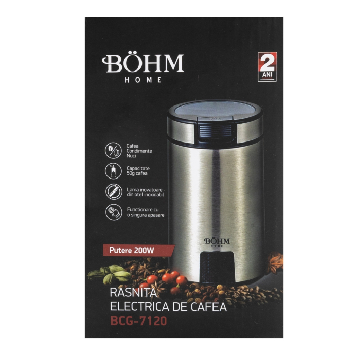 Rasnita electrica de cafea BoHM BCG-7120 200 W, 1400 rot/min, Cafea, Nuci, Condimente, Seminte [3]