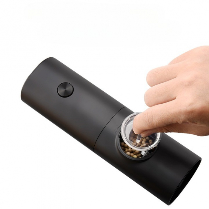 Rasnita Electrica pentru Cafea si Condimente, Flippy, Cutit de Macinare din Otel Inoxidabil, Incarcare cu Baterii, Optiuni Diferite de Macinare, Usor de Manevrat, 18x5.5cm, Negru [7]