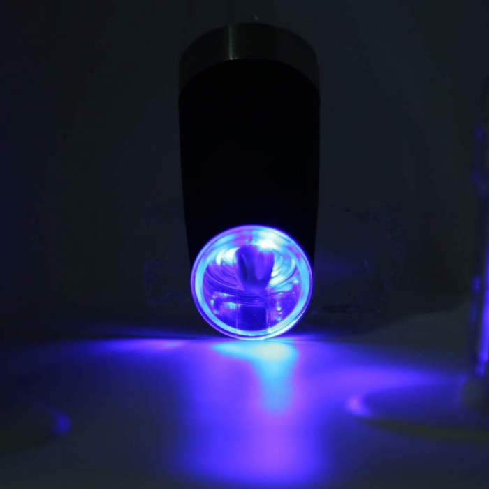 Rasnita Electrica Sare si Piper, Flippy, cu Camera Depozitare Transparenta, Macinare, Functionare pe Baterii, cu Lumina, ABS, 20x6.5 cm, Negru/Transparent [3]