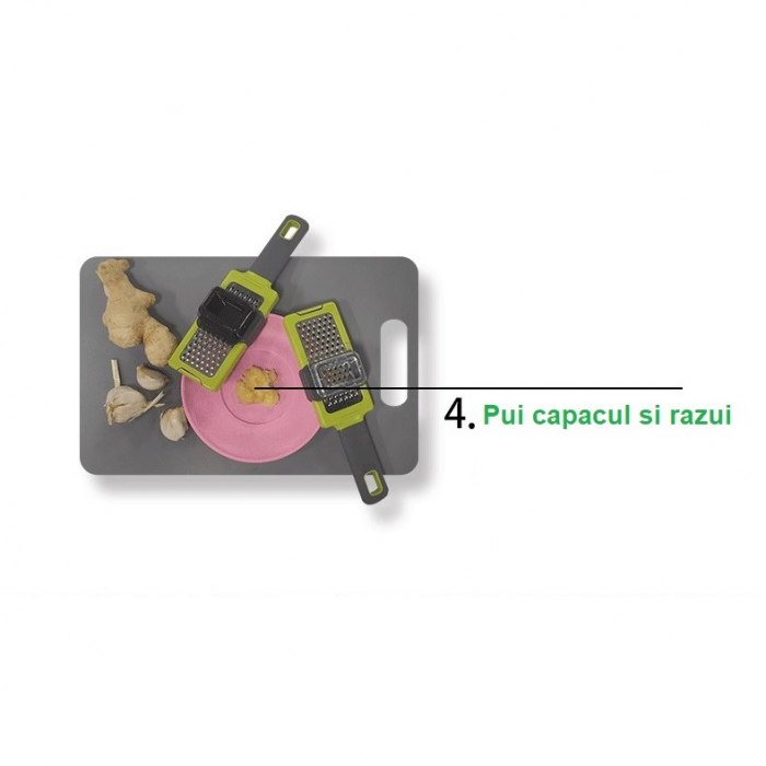 Razatoare Multifunctionala, Flippy, pentru Ustuoi, Branza, Cascaval, 20.3 x 5.8 x 3.3 cm, Verde/Gri [5]
