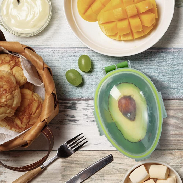 Lichidare Recipient de Depozitare Avocado, Flippy, Etans, pentru Frigider, din Plastic, Mentinere Proaspata, 15.3x11x8 cm, Verde [11]