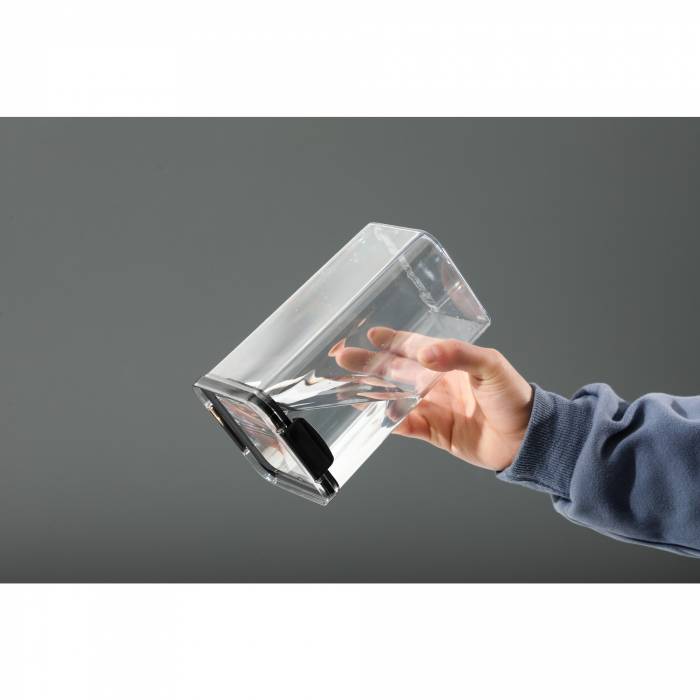 Recipient din Plastic, Flippy, pentru Alimente/Obiecte, Inchidere Ermetica, 10.2 x 24.2 cm, 1800 ml, Transparent [4]