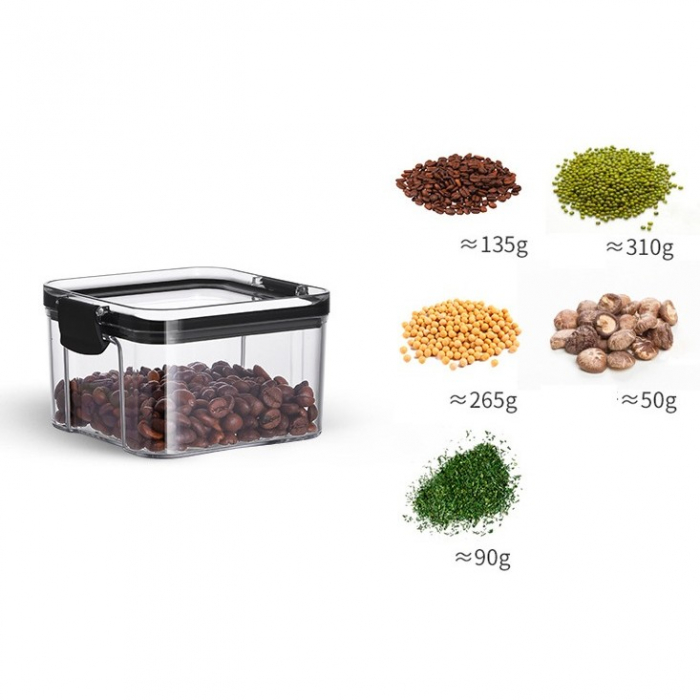 Recipient din Plastic, Flippy, pentru Alimente/Obiecte, Inchidere Ermetica, 10.2 x 6.6 cm, 460 ml, Transparent [2]