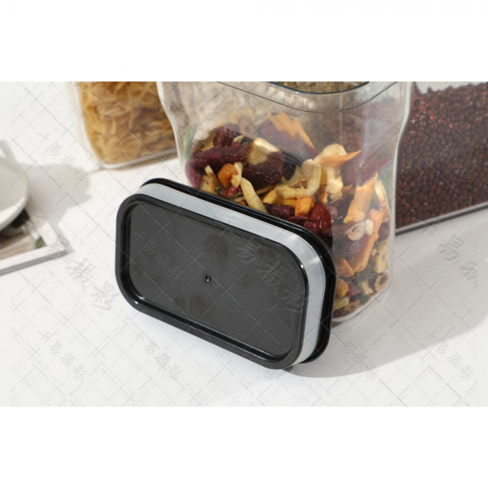 Recipient din Plastic, Flippy, pentru Alimente/Obiecte, Inchidere Ermetica Rotire 90 grade, 2l, 20.5 x 10.5 x 27 cm, Transparent [3]