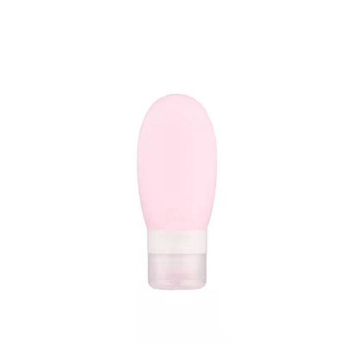 Recipient Portabil din Silicon Elegant de Voiaj, Sticla de Calatorie, Flippy, Potrivita pentru Lotiune, Sampon si Alte Lichide, Anti-scurgere, cu Posibilitate de Reumplere, Capacitate 90mL, 14cm, Roz [1]